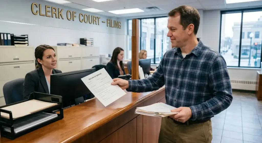 Filing a Return of Service at the court clerk's counter