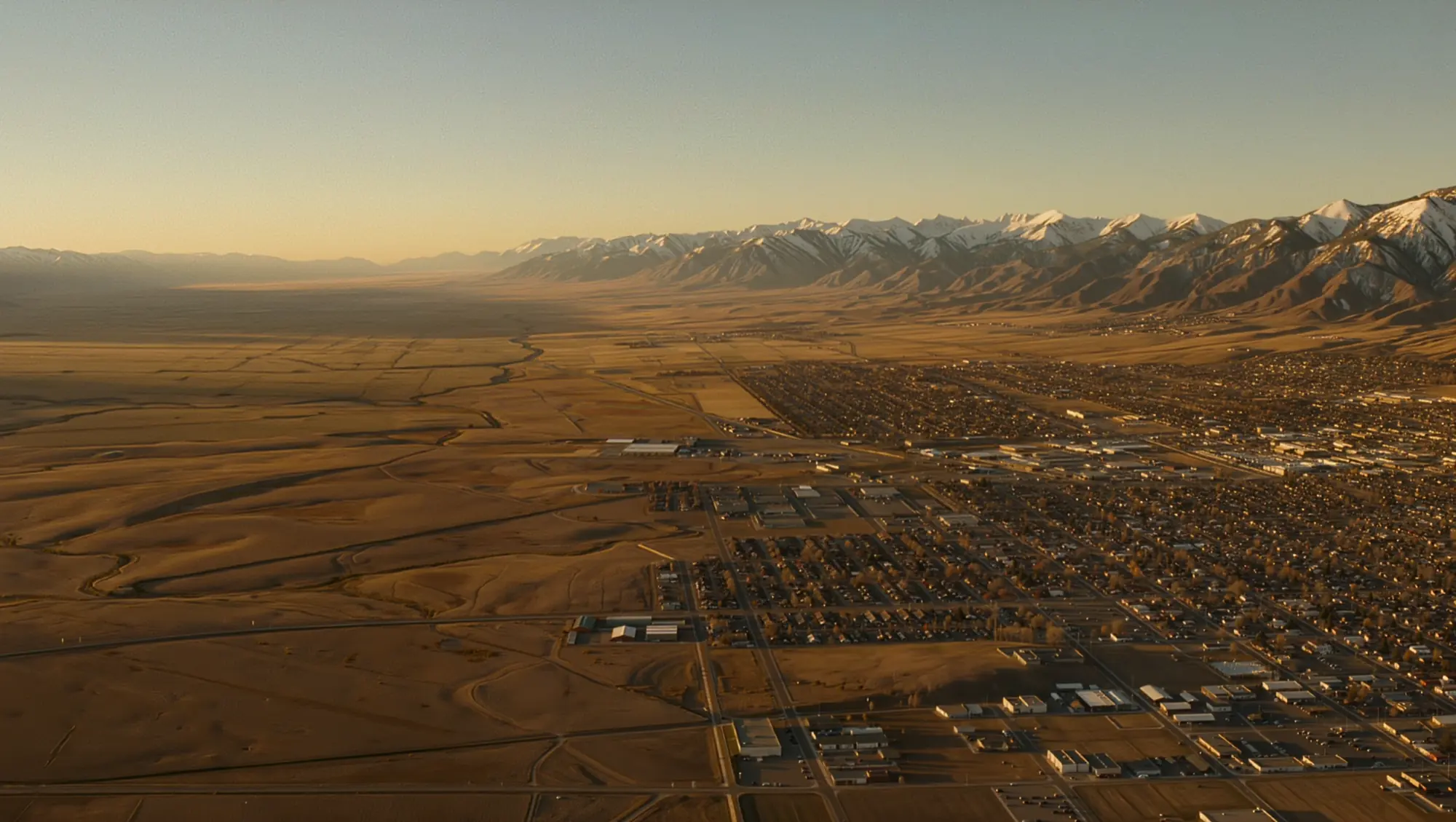 The Salt Lake Valley from the Wasatch foothills at golden hour
